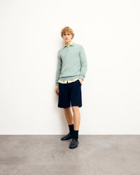 STORM GREEN MOULINE / NEW / QTY : 6 / Pull Col Polo - Storm Green Mouline