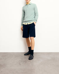 Pull à col polo en cachemire - Storm Green