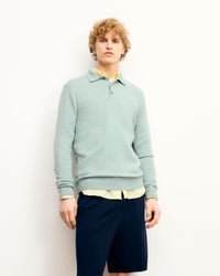 STORM GREEN MOULINE / NEW / QTY : 6 / Pull Col Polo - Storm Green Mouline
