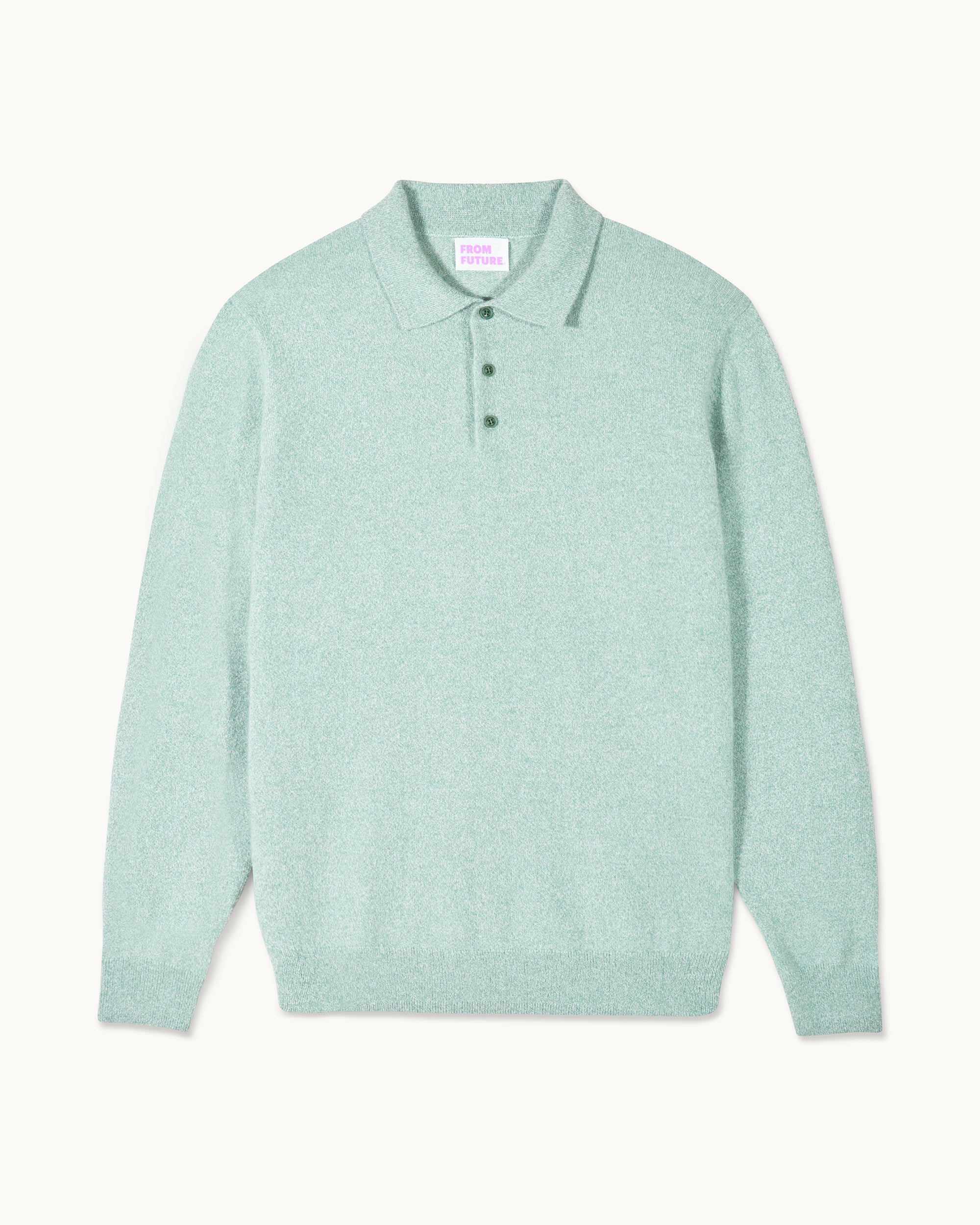 STORM GREEN MOULINE / NEW / QTY : 6 / Pull Col Polo - Storm Green Mouline