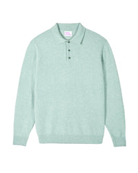 Pull à col polo en cachemire - Storm Green