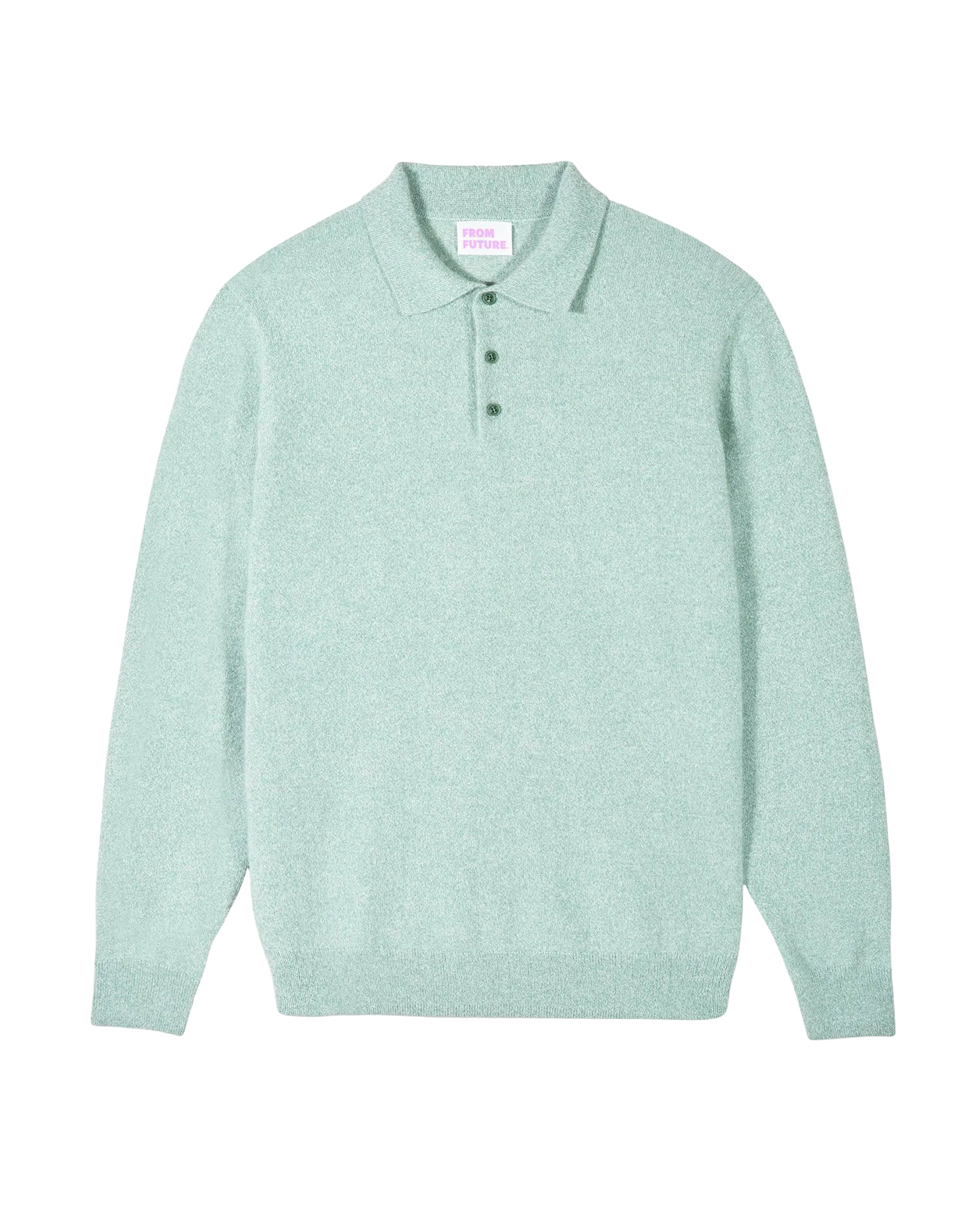 Pull à col polo en cachemire - Storm Green