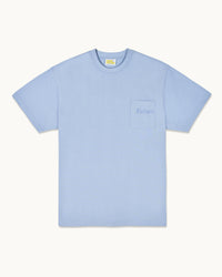 WASHED BLUE / NEW / QTY : 0 / T-shirt Col Rond Manches Courtes - Washed Blue