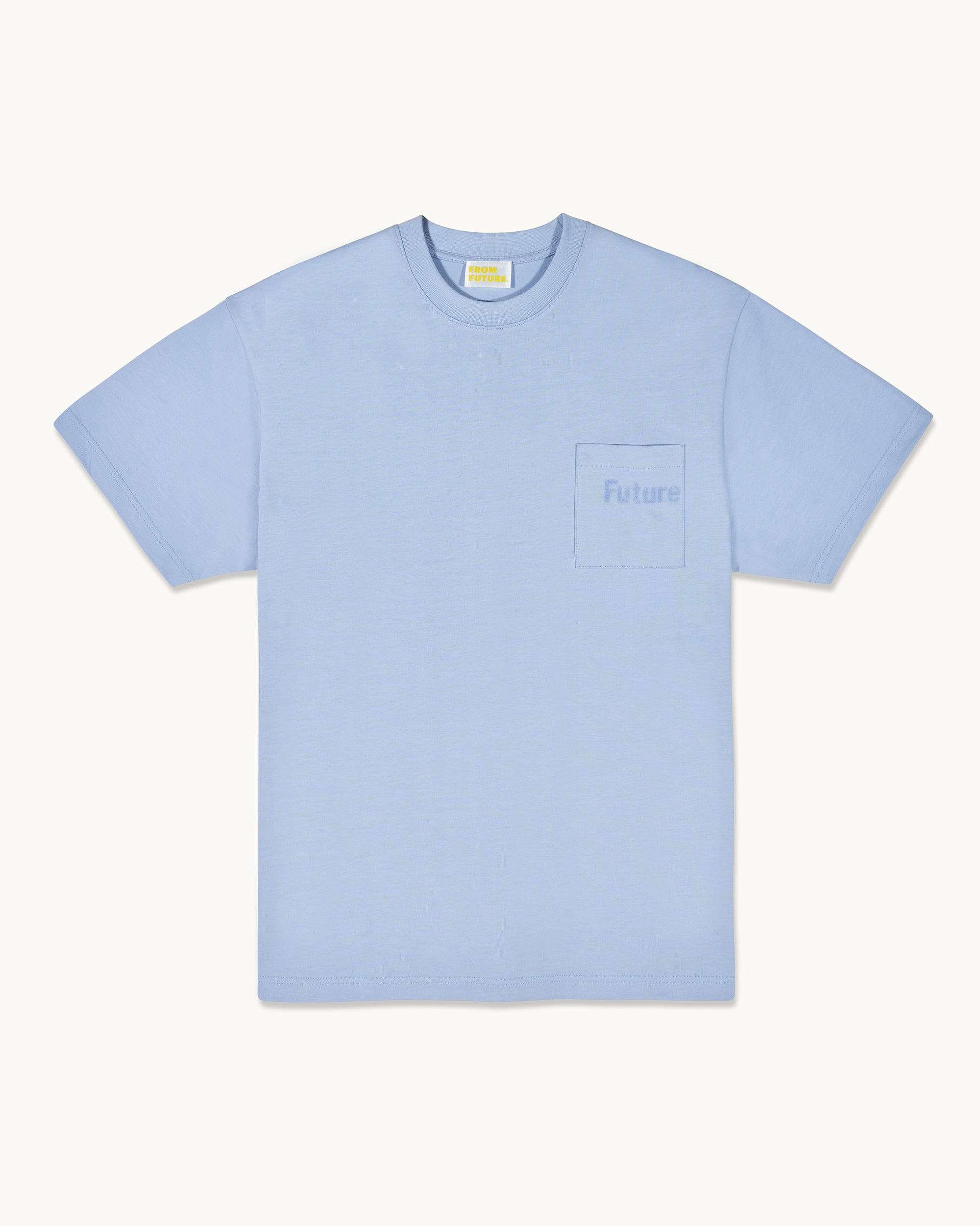 WASHED BLUE / NEW / QTY : 0 / T-shirt Col Rond Manches Courtes - Washed Blue