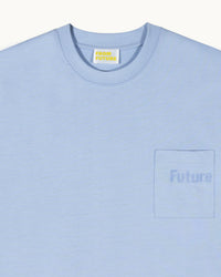 WASHED BLUE / NEW / QTY : 0 / T-shirt Col Rond Manches Courtes - Washed Blue