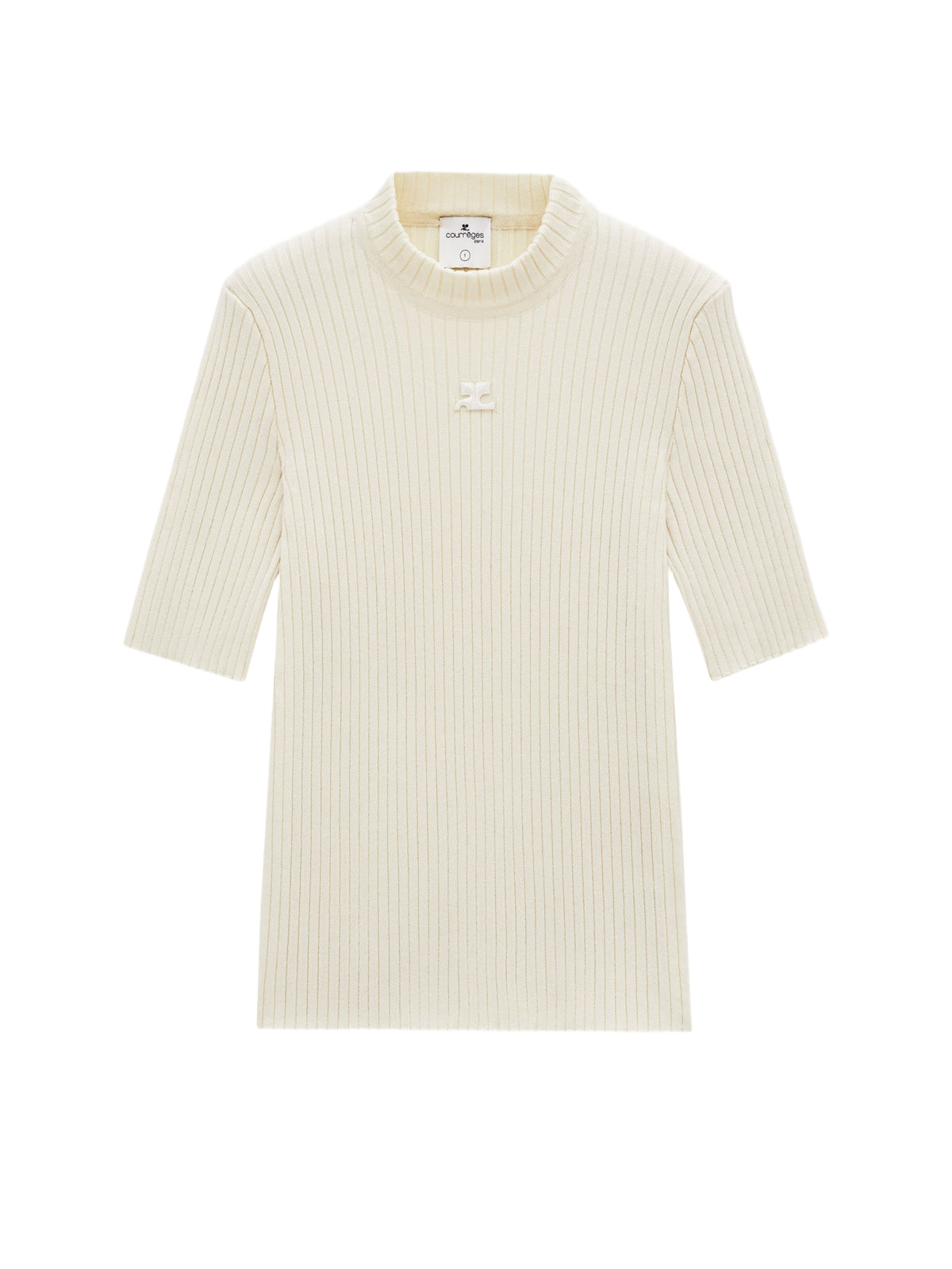 PRIX MARQUE : 120 / PULL MANCHES COURTES RÉÉDITION EN MAILLE CÔTELÉE