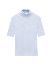 PRIX MARQUE : 120 / PULL MANCHES COURTES RÉÉDITION EN MAILLE CÔTELÉE