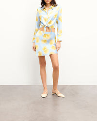 Emma long-sleeved silk shirt - Sky Garden