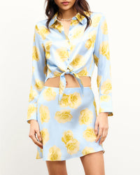 Emma long-sleeved silk shirt - Sky Garden