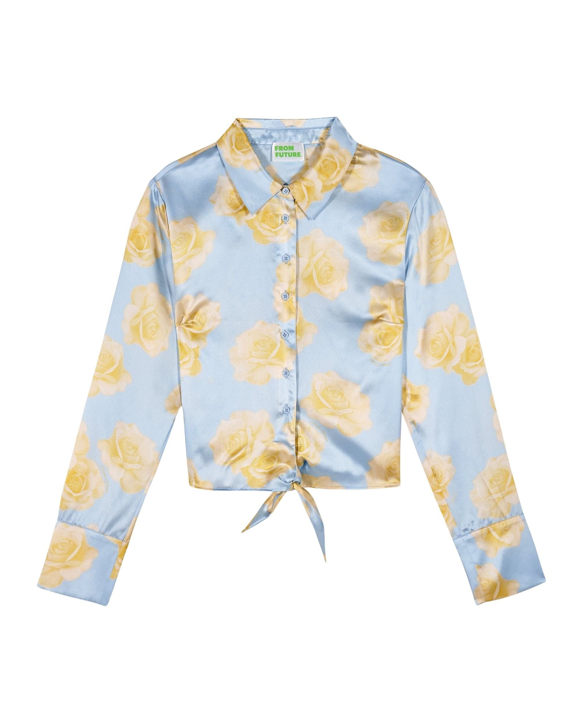 Emma long-sleeved silk shirt - Sky Garden