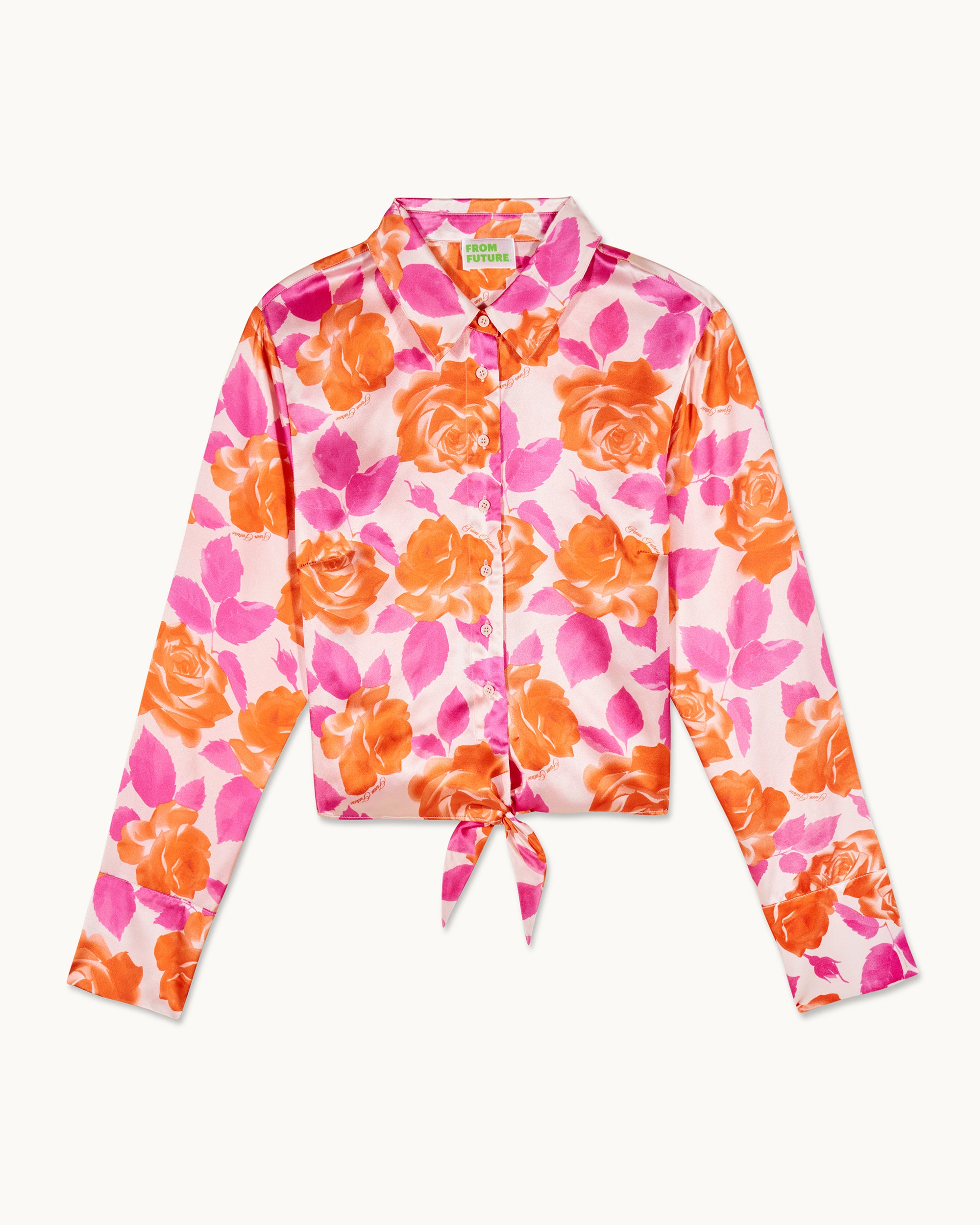 ELECTRIC ROSES ORANGE / NEW / QTY : 34 / Chemise Manches Longues Emma - Electric Roses Orange