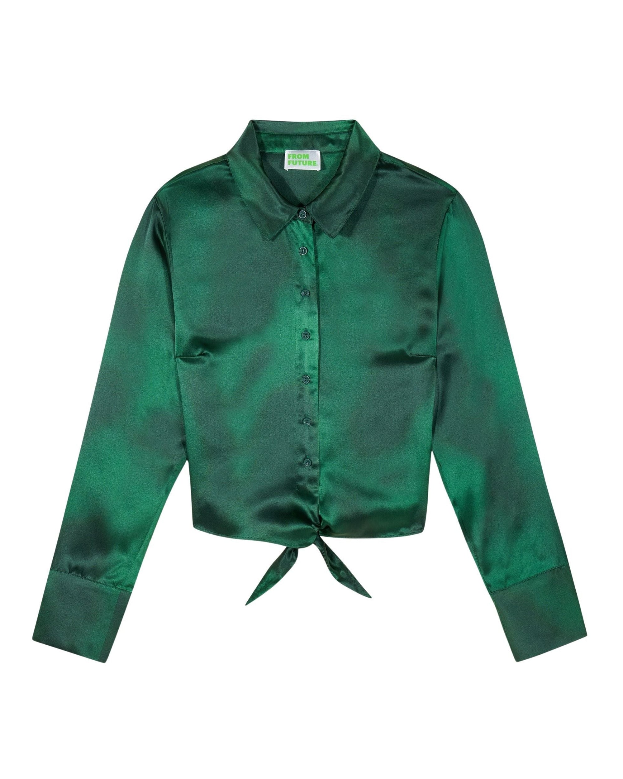 Chemise à manches longues Emma en soie - Blurry Garden