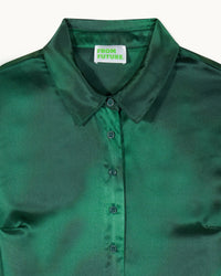 Chemise à manches longues Emma en soie - Blurry Garden