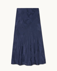 NAVY JACQUARD / NEW / QTY : 31 / Jupe Mi Longue Gina - Navy Jacquard