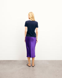 MIDNIGHT PURPLE / NEW / QTY : 22 / Jupe Mi Longue Gina - Midnight Purple