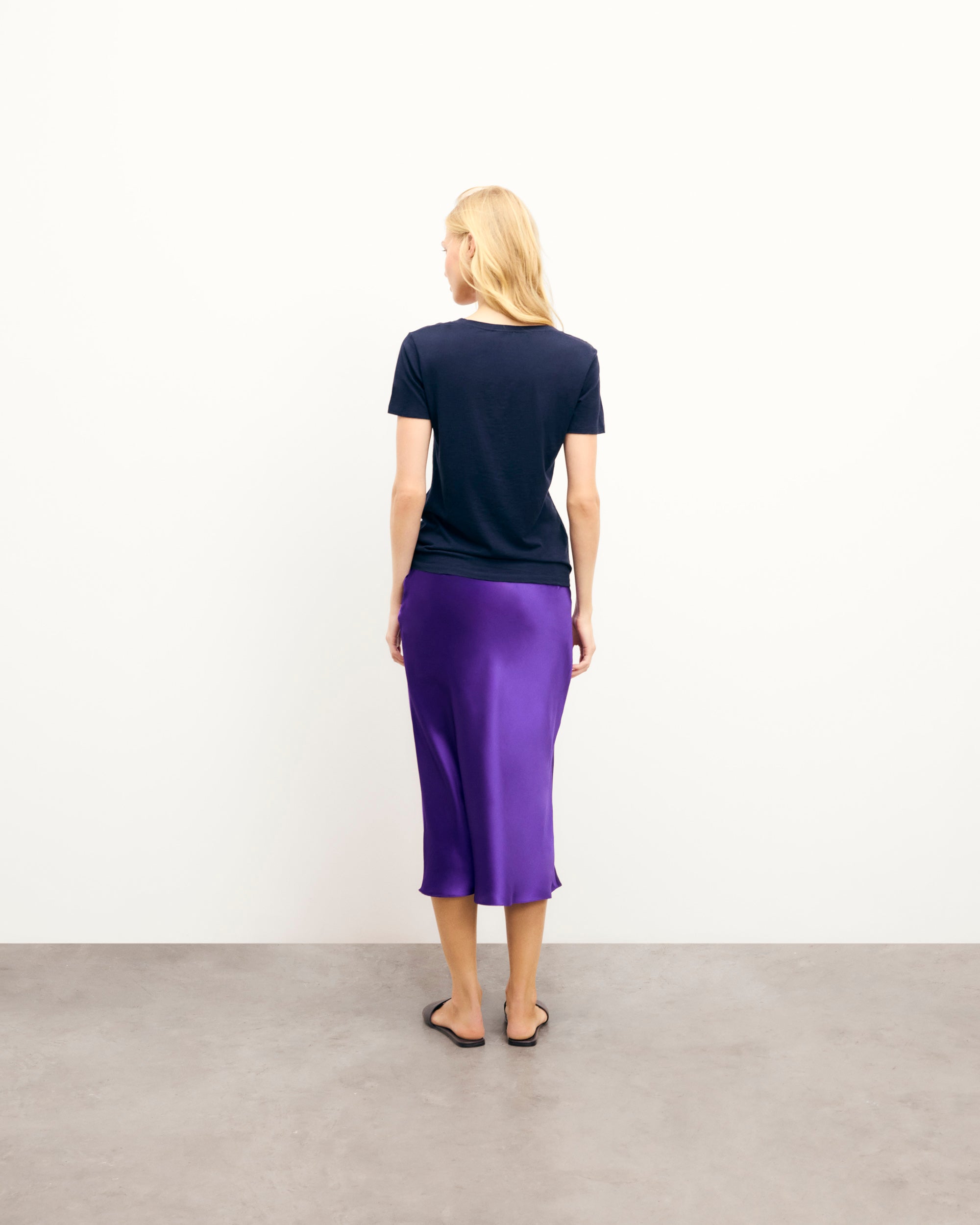 MIDNIGHT PURPLE / NEW / QTY : 22 / Jupe Mi Longue Gina - Midnight Purple
