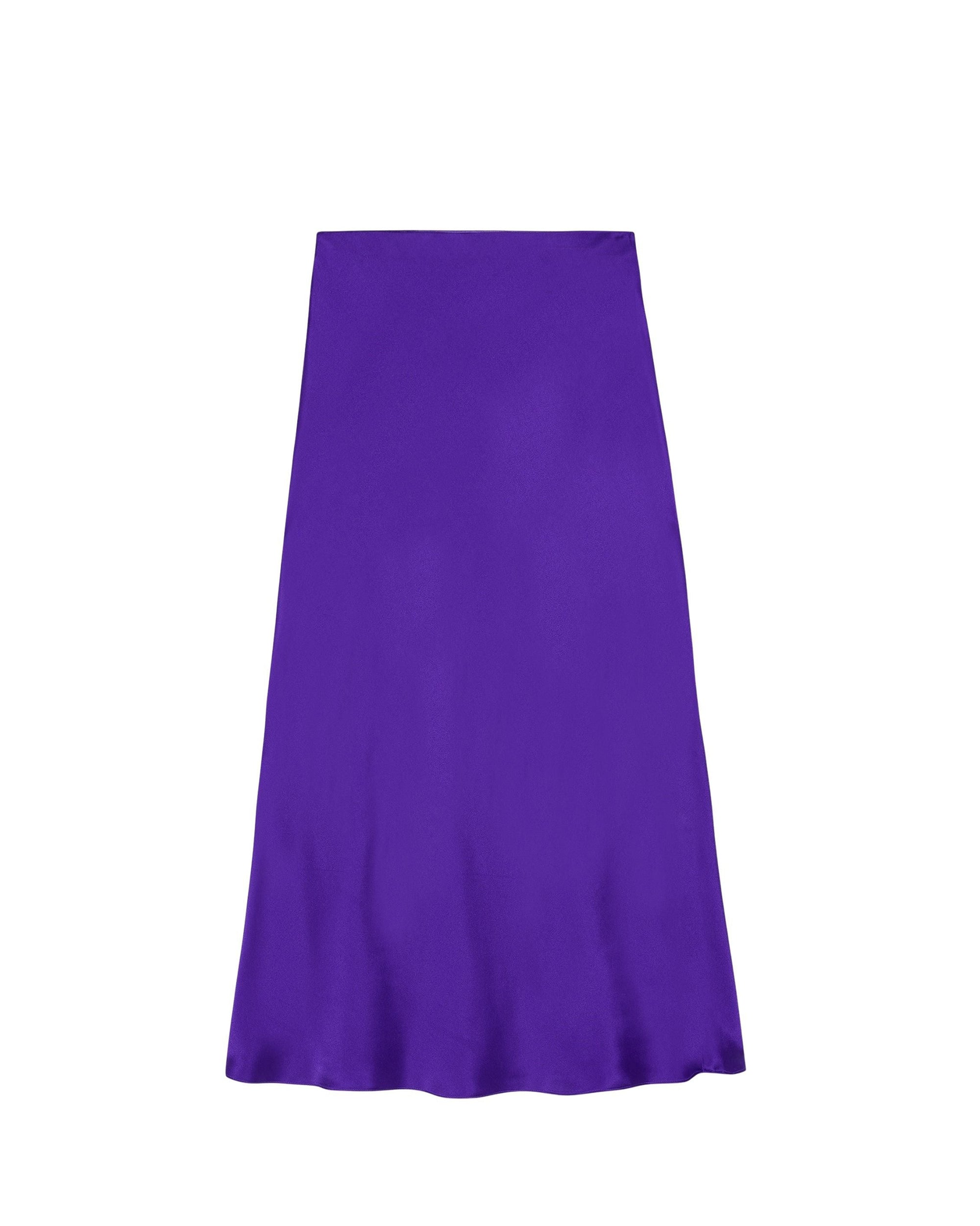 Gina midi skirt in silk - Midnight Purple