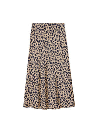 Gina silk midi skirt - Animal