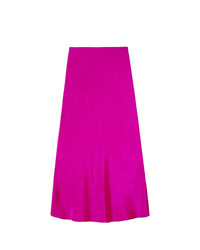Jupe midi Vicky en soie - Tropical Raspberry