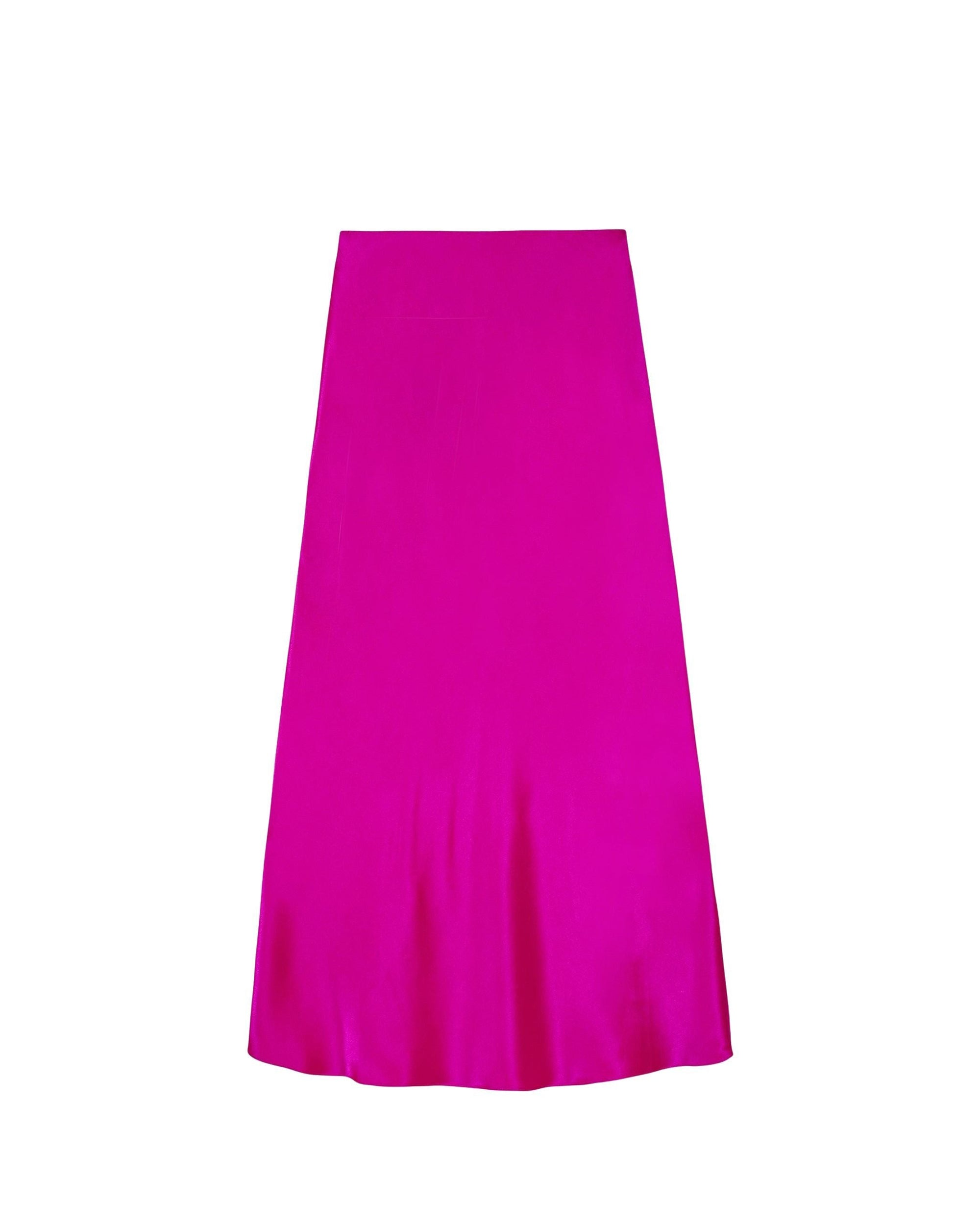 Jupe midi Vicky en soie - Tropical Raspberry