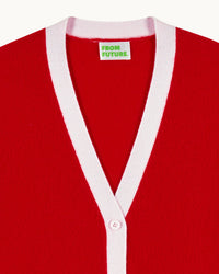 PASSION RED / NEW / QTY : 39 / Pull Cardigan Tricolore - Passion Red
