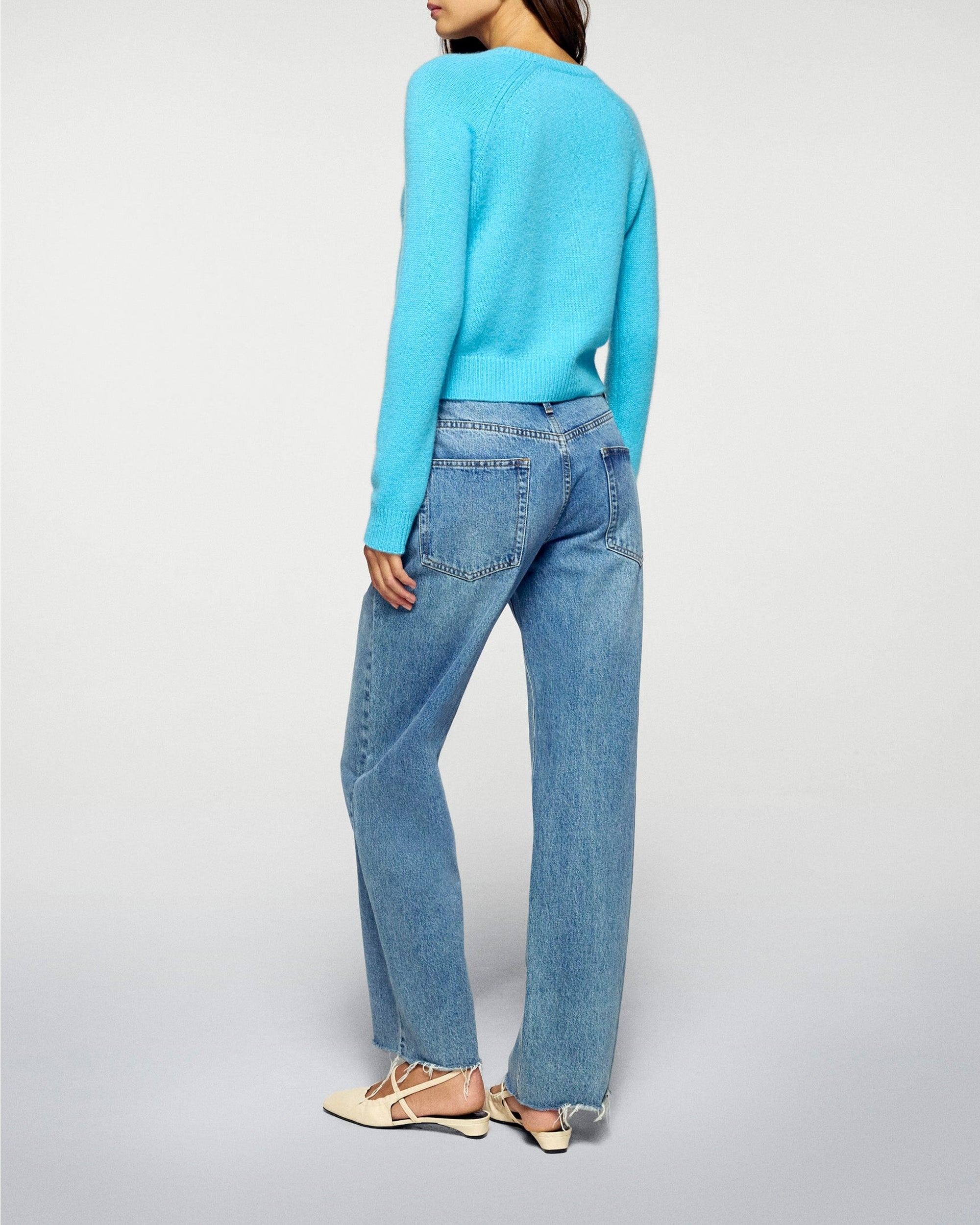 Pull à col rond en cachemire - Candy Blue