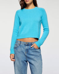 Pull à col rond en cachemire - Candy Blue