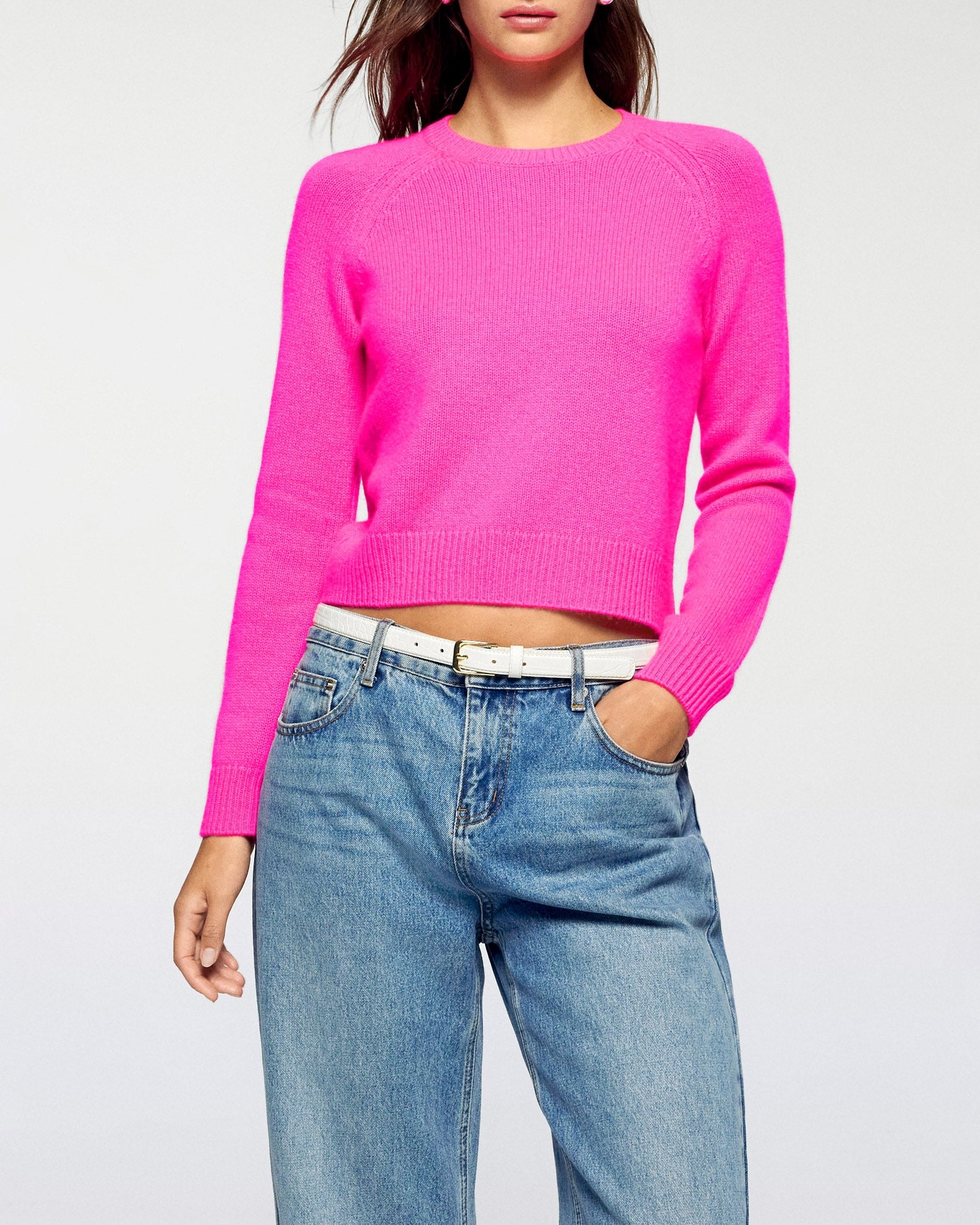 Pull à col rond en cachemire - Cosmic Pink