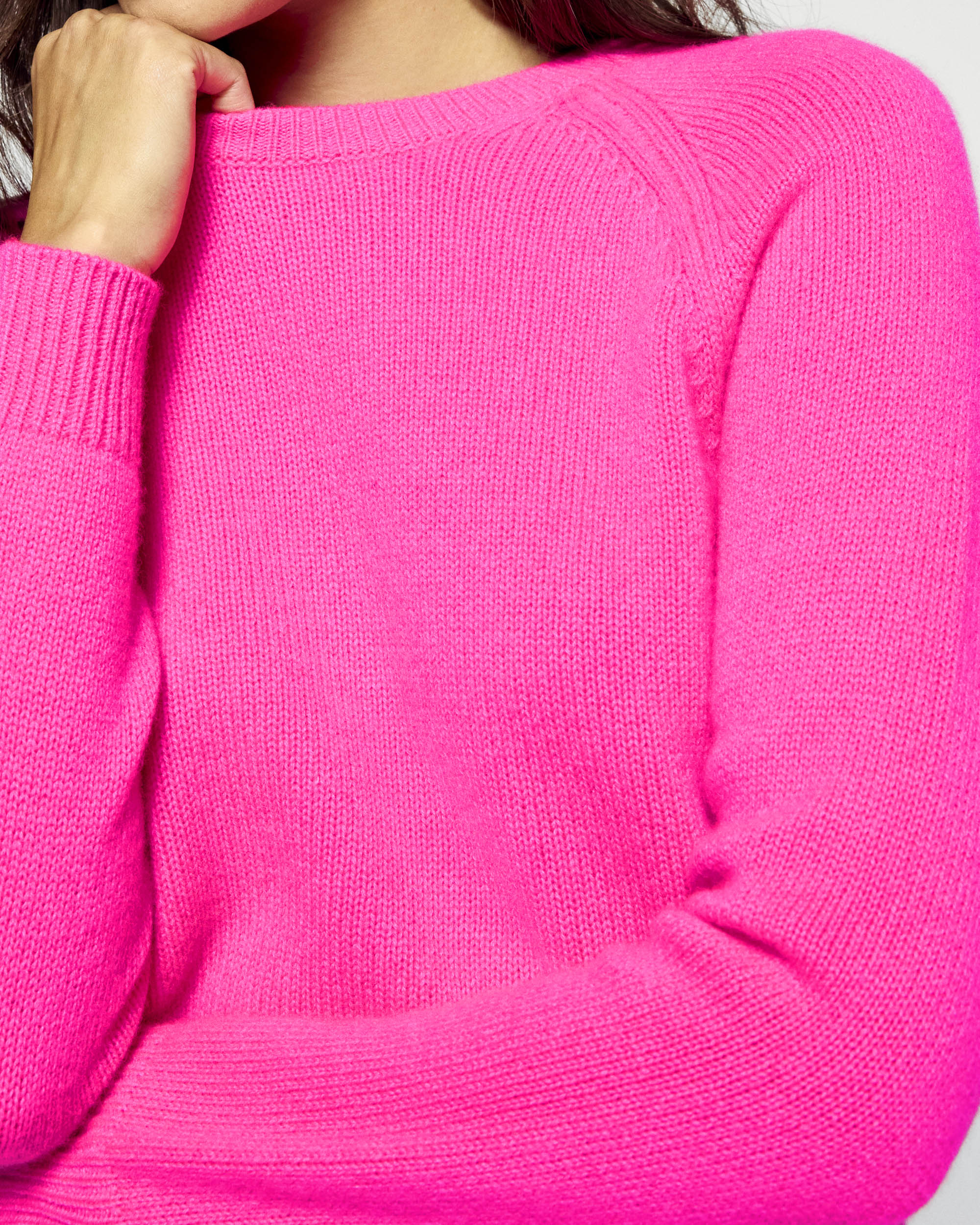 Pull à col rond en cachemire - Cosmic Pink