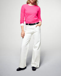 Pull à col rond en cachemire - Solar Pink