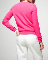 Pull à col rond en cachemire - Solar Pink