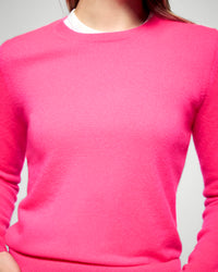Pull à col rond en cachemire - Solar Pink