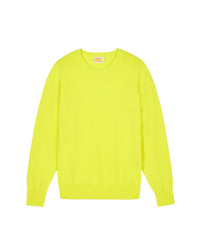 Cashmere round-neck jumper - Fluo Yellow