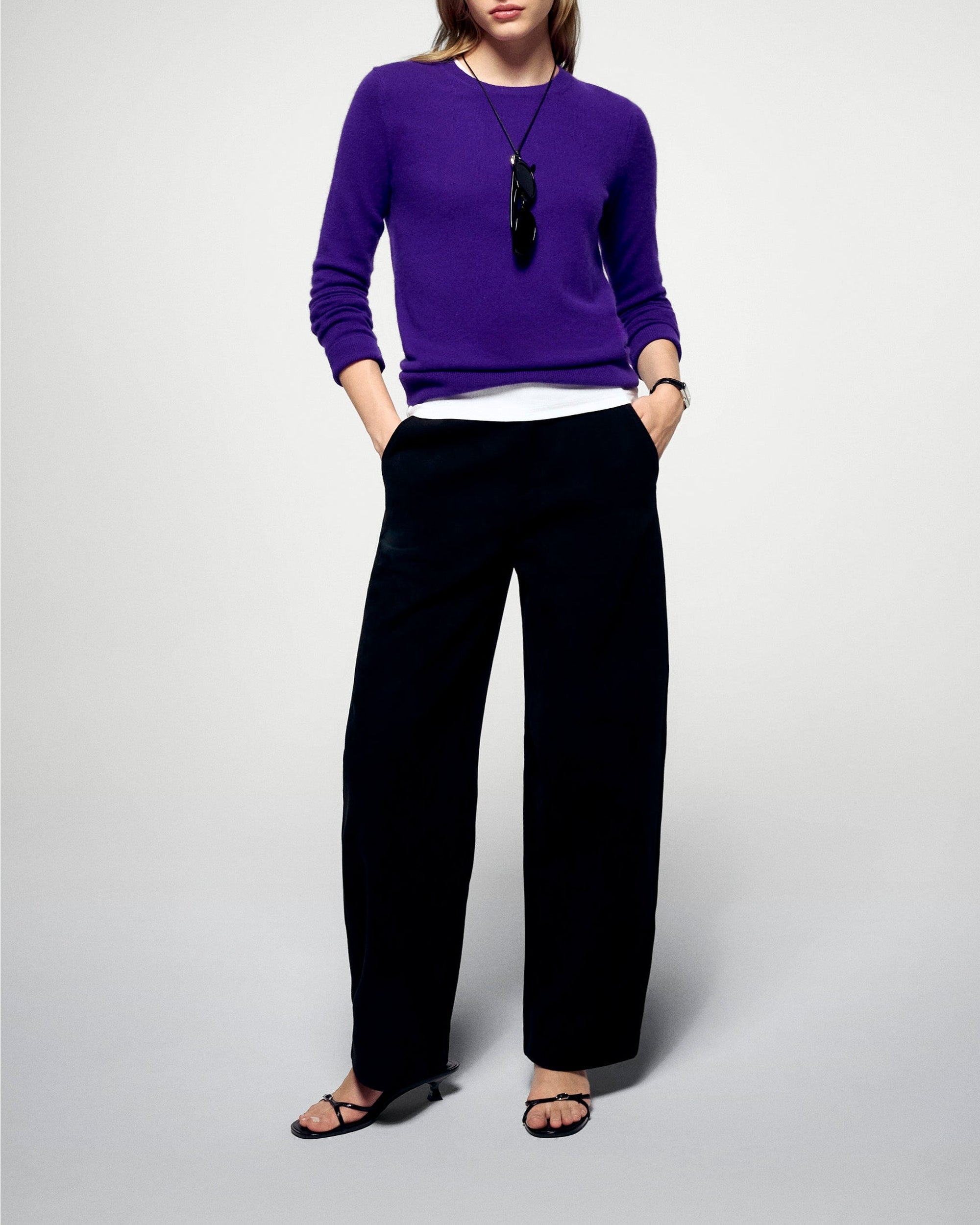 Pull à col rond en cachemire - Velvet Purple