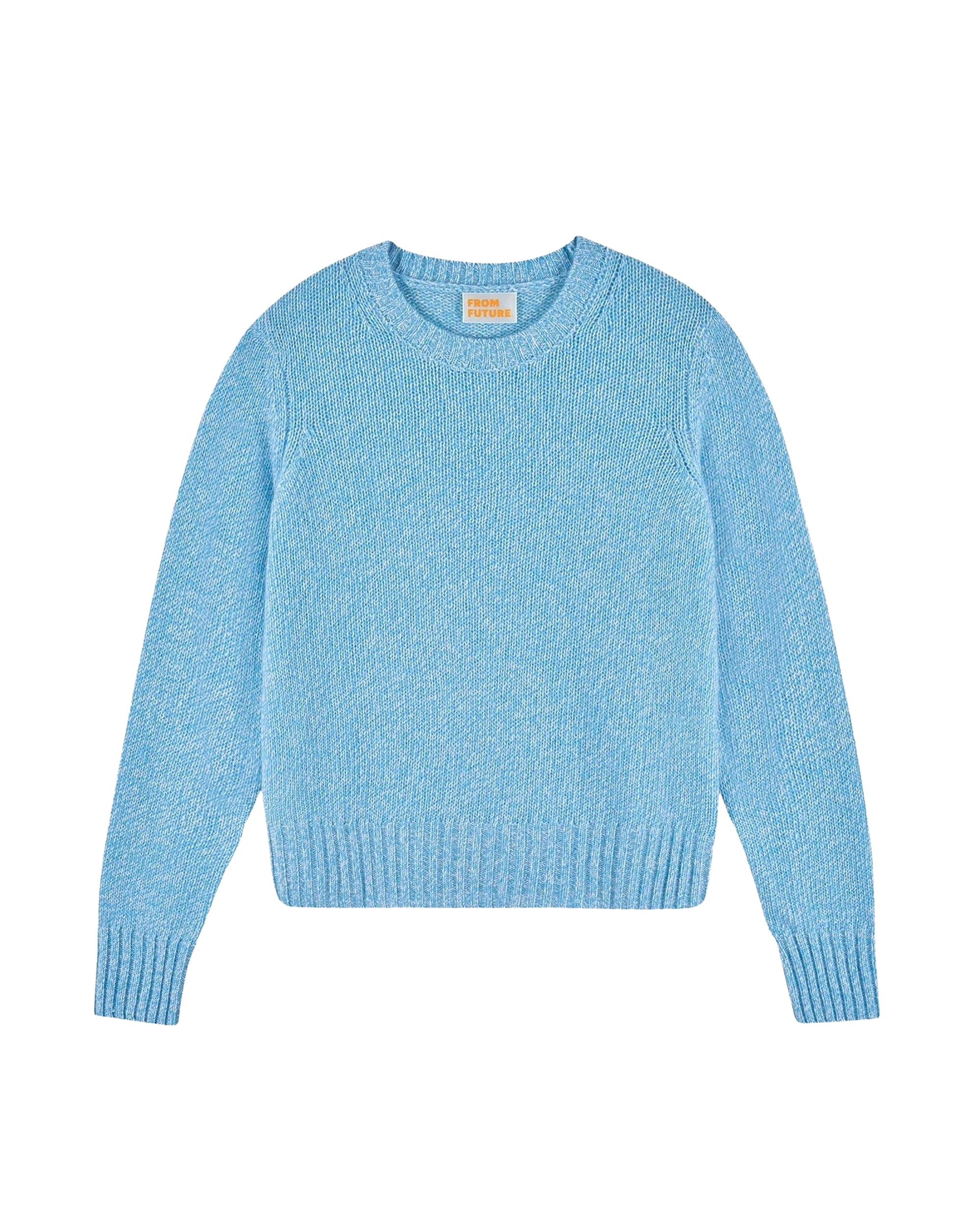 Pull à col rond en cachemire - Aqua Blue Mouline