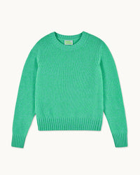 GREEN BLUE MOULINE / NEW / QTY : 8 / Pull Col Rond Court - Green Blue Mouline