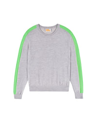 Pull à col rond en laine - Gris Chiné Clair