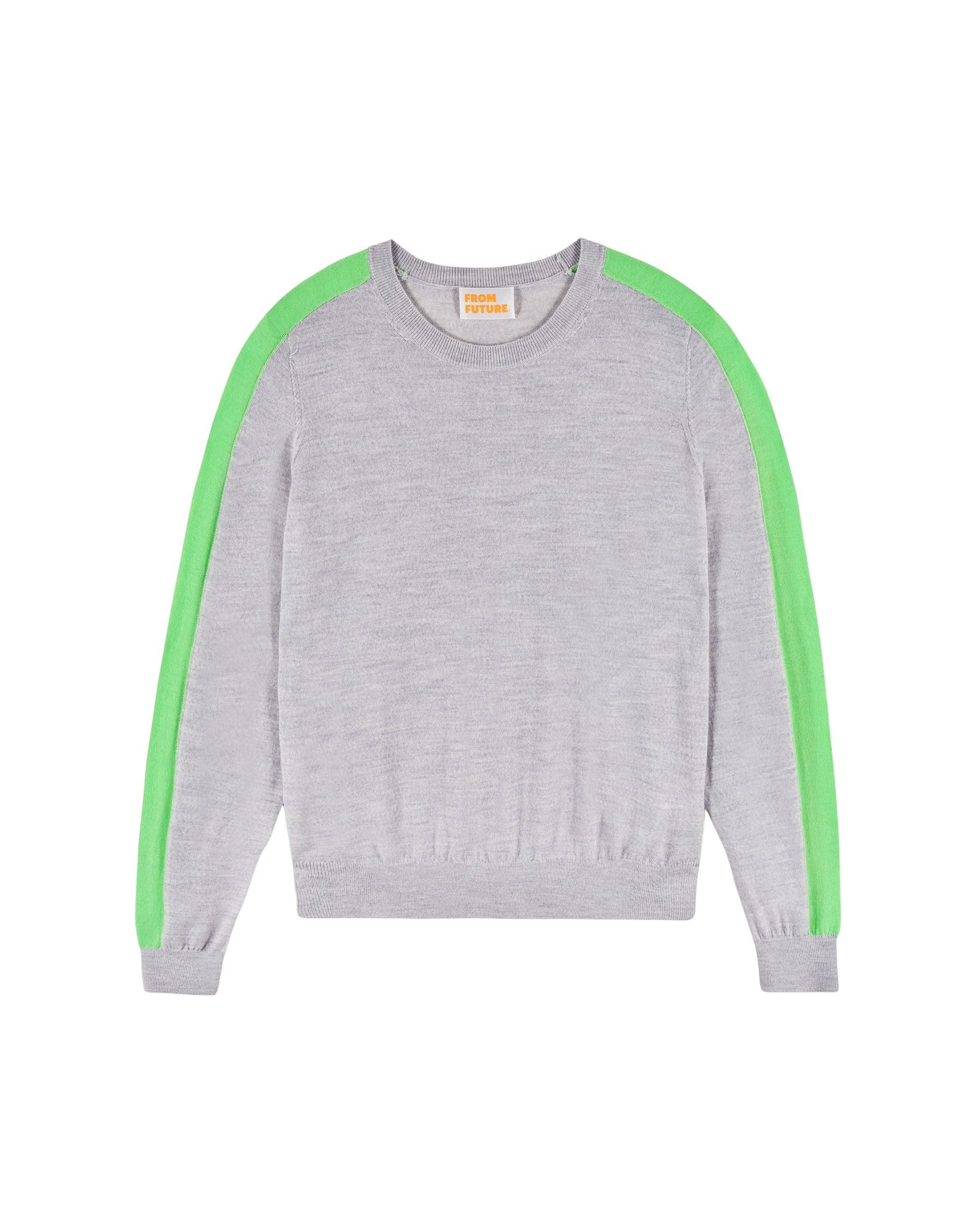 Pull à col rond en laine - Gris Chiné Clair
