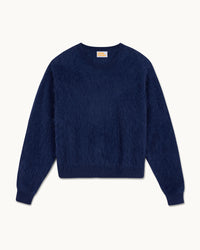 NAVY / NEW / QTY : 3 / Pull Col Rond Cachemire Brossé - Navy