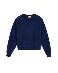 Pull à col rond en cachemire brossé - Navy