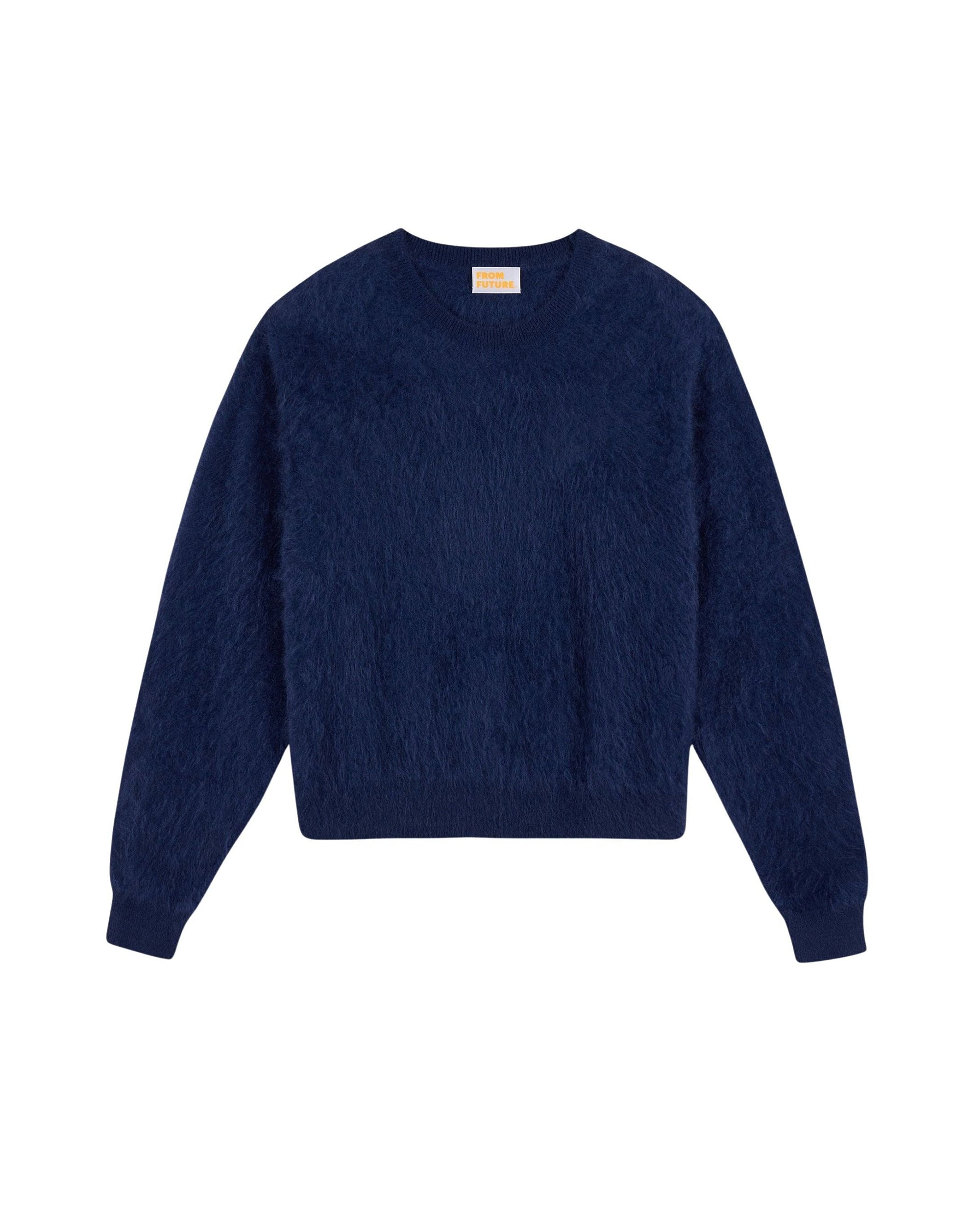 Pull à col rond en cachemire brossé - Navy