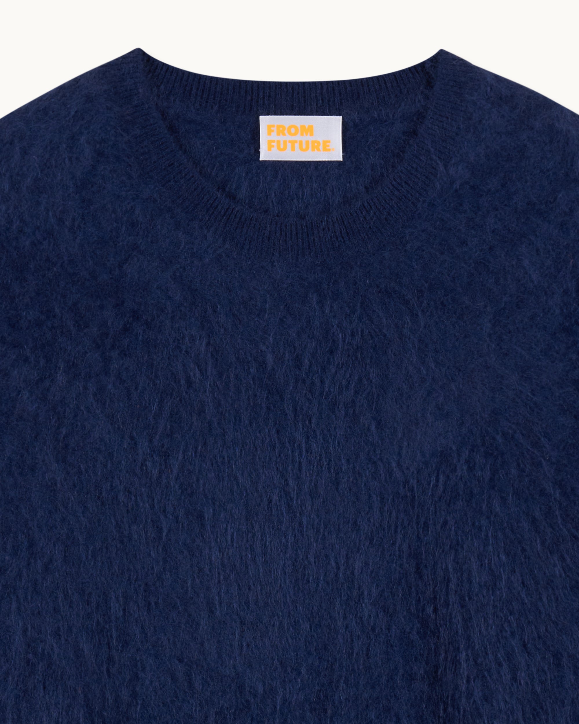 Pull à col rond en cachemire brossé - Navy