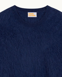 NAVY / NEW / QTY : 3 / Pull Col Rond Cachemire Brossé - Navy