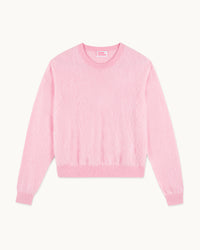 SKY PINK / NEW / QTY : 1 / Pull Col Rond Cachemire Brossé - Sky Pink