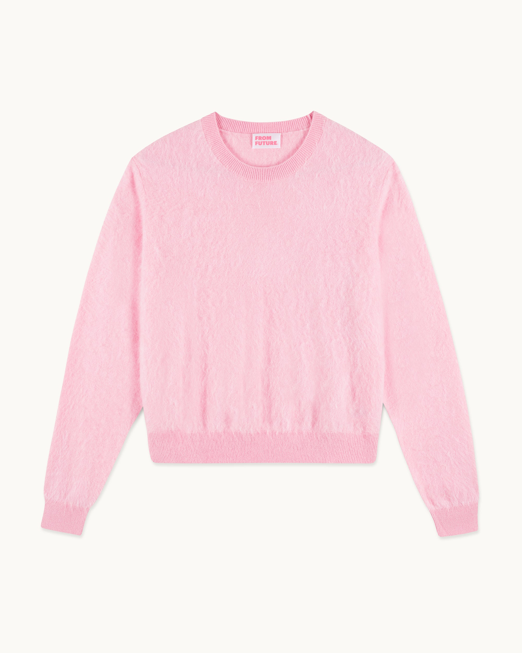 SKY PINK / NEW / QTY : 1 / Pull Col Rond Cachemire Brossé - Sky Pink