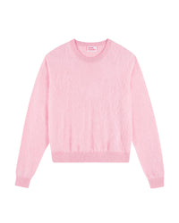 Pull à col rond en cachemire brossé - Sky Pink