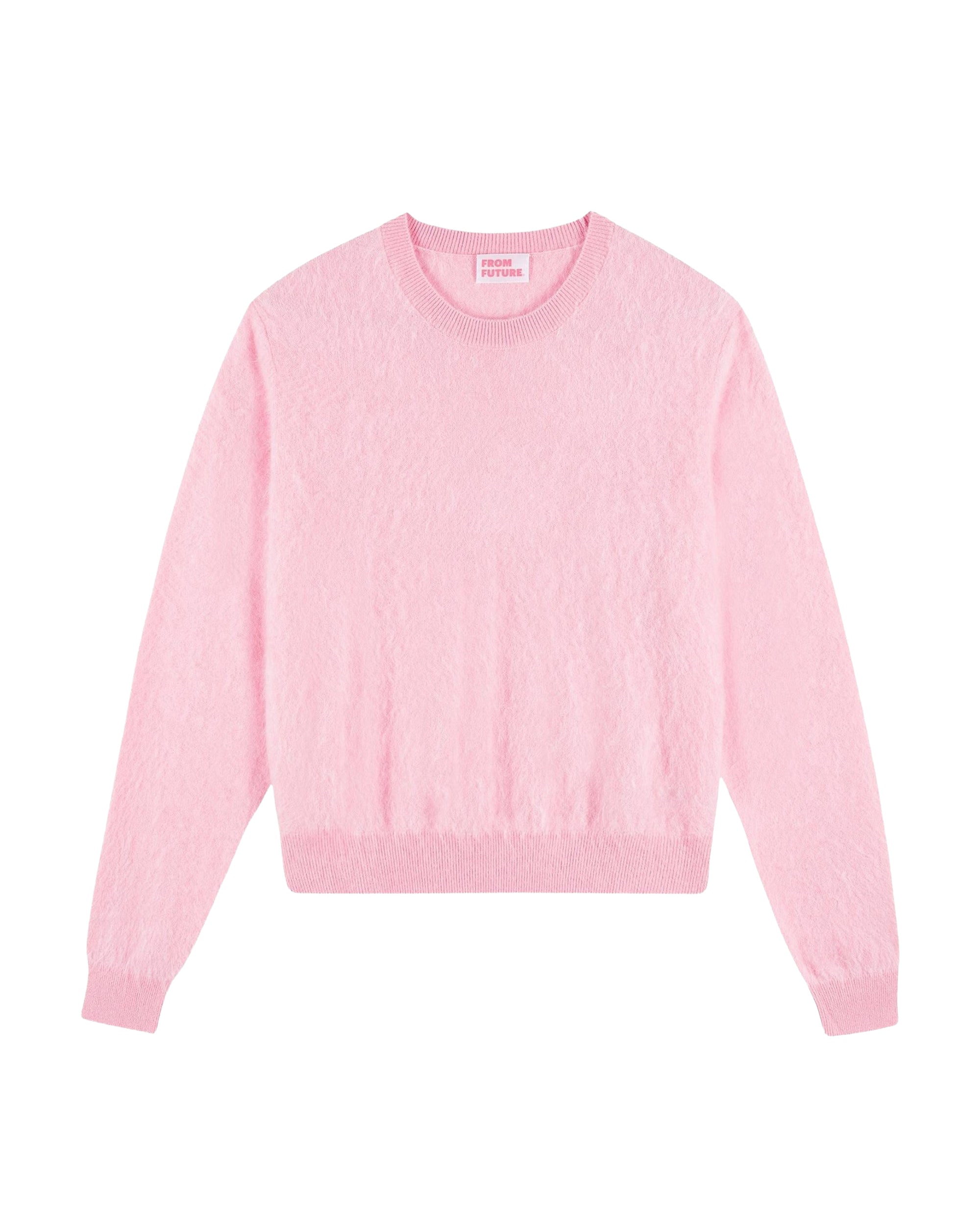 Pull à col rond en cachemire brossé - Sky Pink