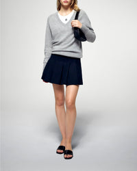 Pull à col V en cachemire - Gris Chiné Foncé