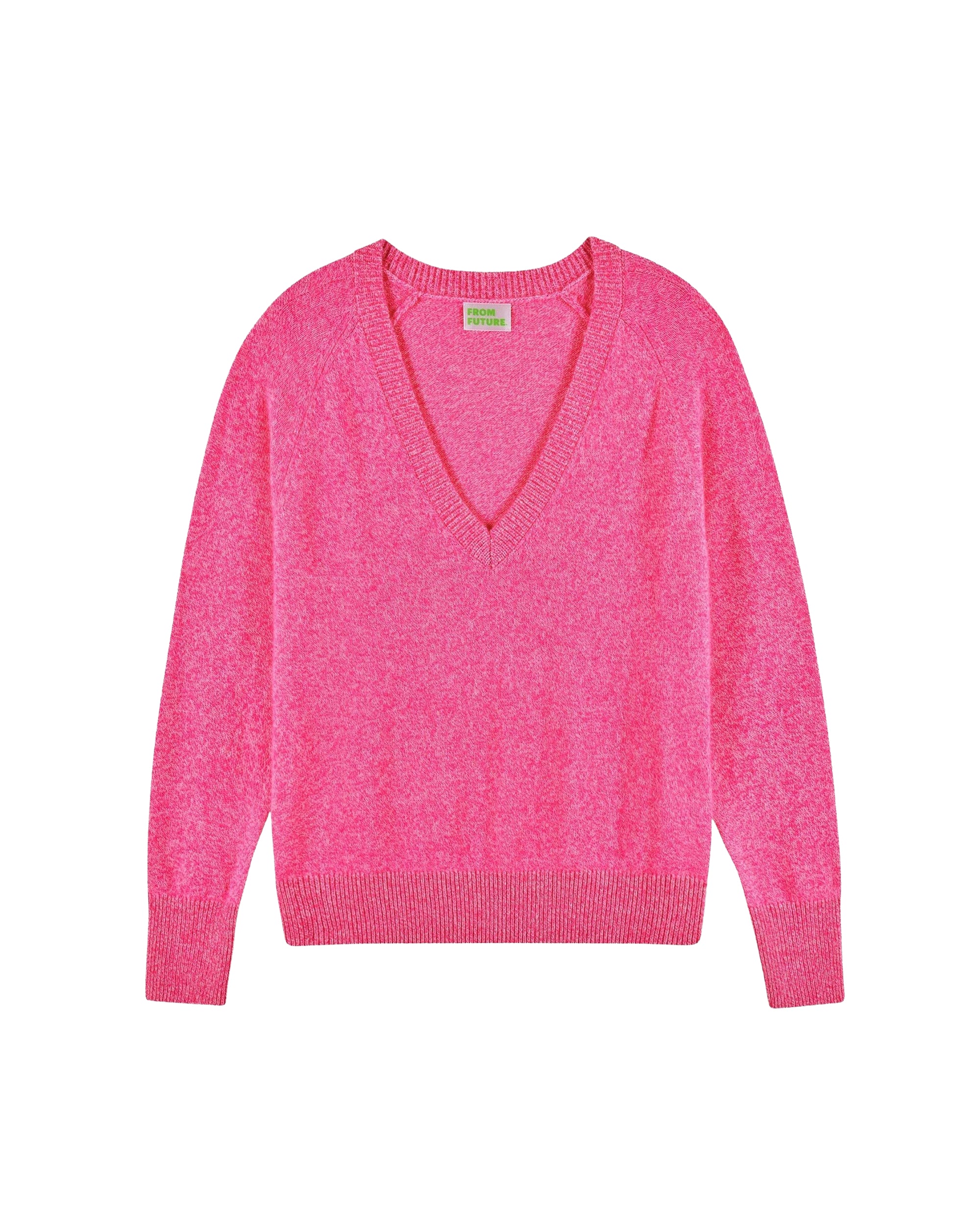 Pull oversize à col V en cachemire - Electric Pink
