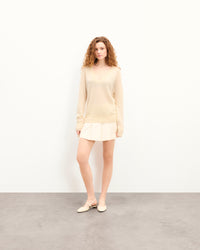 ECRU / NEW / QTY : 10 / Pull Col V Oversize - Ecru